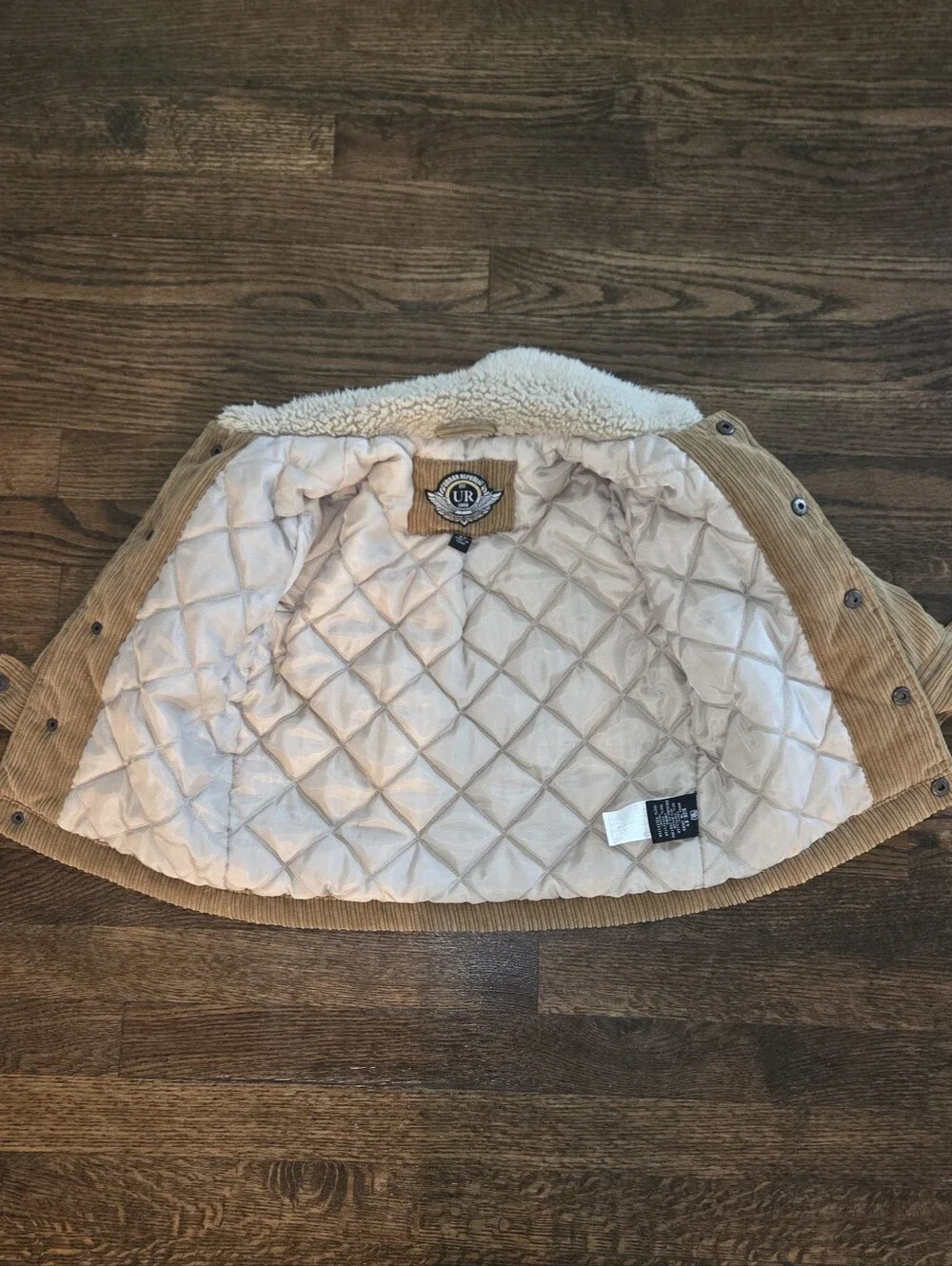 Urban Republic Tan Corduroy Jacket with Cream Sherpa Collar